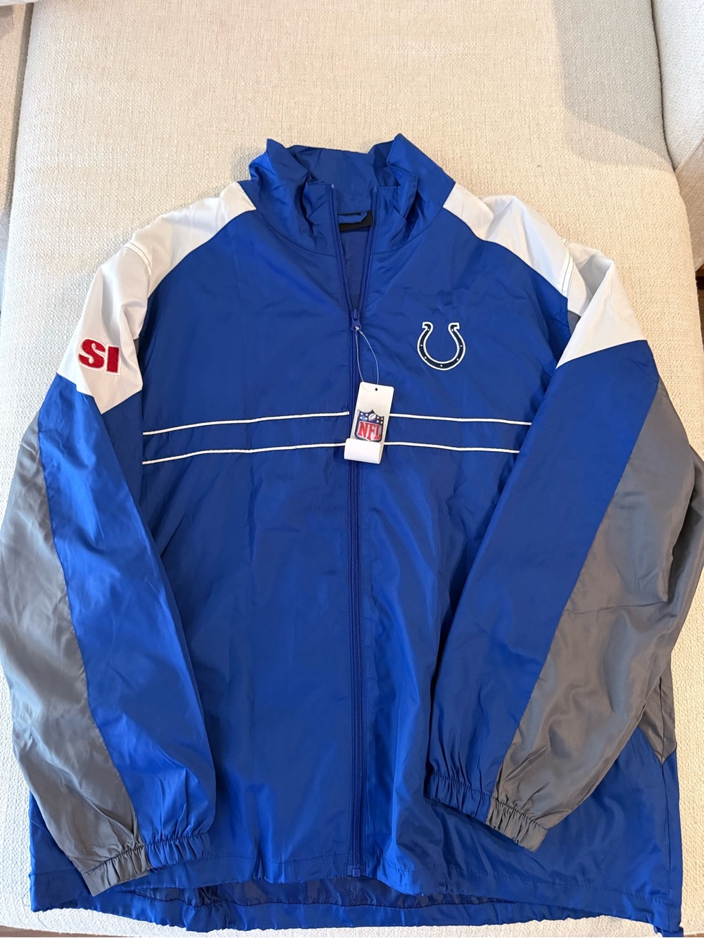 Vintage Dunbrooke Indianapolis Colts Blue White Gray Windbreaker Jacket